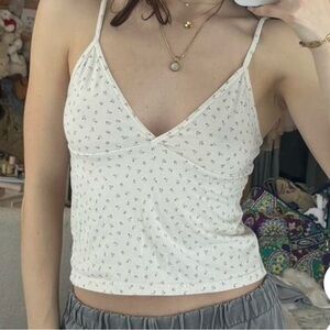Brandy Melville floral basic tank top